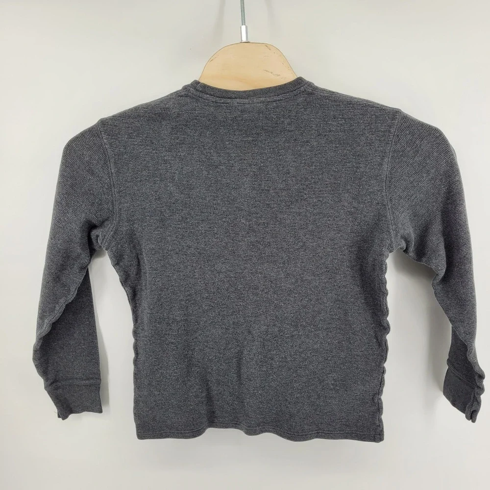 Polo Ralph‎ Lauren Mens Small Gray Waffle Knit Thermal Long Sleeve Sleep Shirt